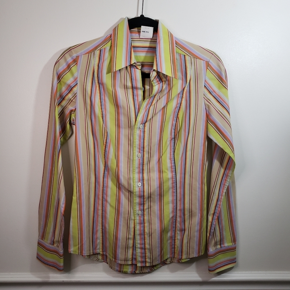 Sz XS Craig Taylor "Grace" Fit Made in USA 100% Egyptian Cotton Shirt Stripes